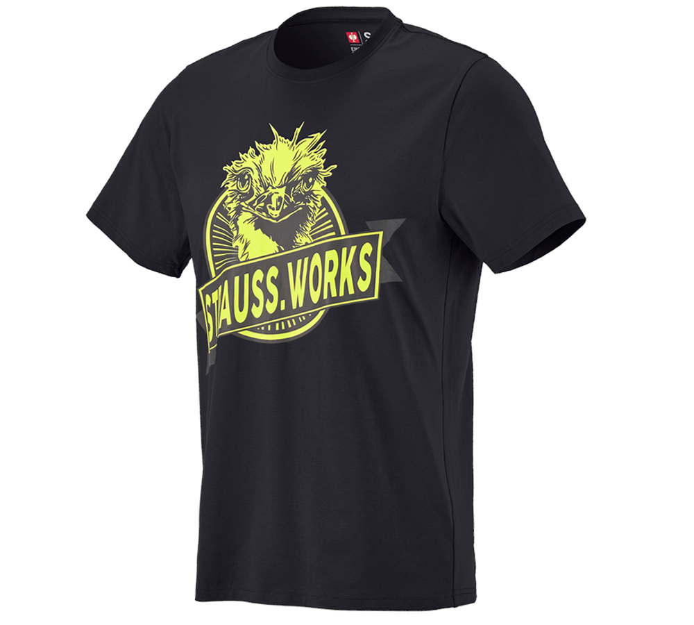 Shirts, Pullover & more: e.s. T-shirt strauss works + black/high-vis yellow