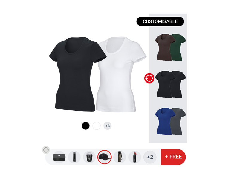 LADIES’ SET: 2x e.s. Functio. T-shirt poly cotton