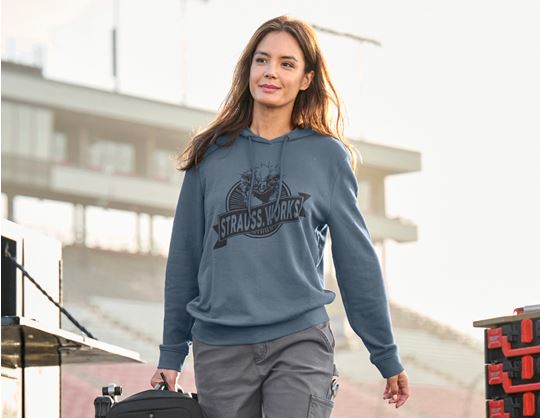 View 2, Hoody sweatshirt e.s.​iconic works, ladies', oxidblue