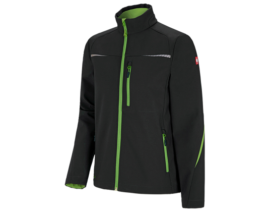 Main view, Softshell­ jacket e.s.​motion 2020, black/seagreen