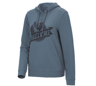 Main view, Hoody sweatshirt e.s.​iconic works, ladies', oxidblue