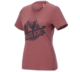 Main view, T-shirt e.s.​iconic works, ladies', oxidred