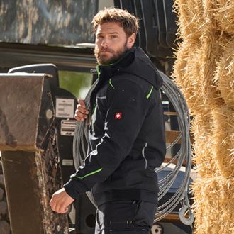 View 3, Winter&shy; softshell&shy; jacket e.s.​motion 2020, men's, black/seagreen