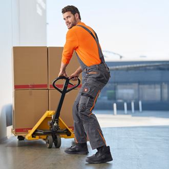 View 3, Bib & brace e.s.​motion 2020, anthracite/high-vis orange