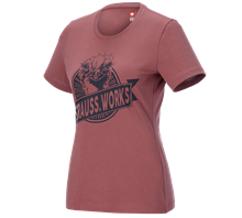 Main view, T-shirt e.s.​iconic works, ladies', oxidred