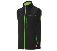 Main view, Softshell­ bodywarmer e.s.​motion 2020, black/seagreen