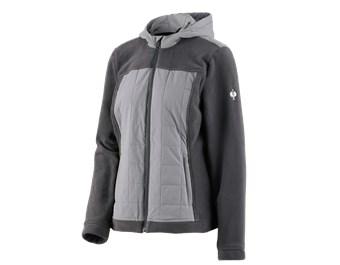 Hybrid fleece hoody jacket e.s.concrete, ladies'