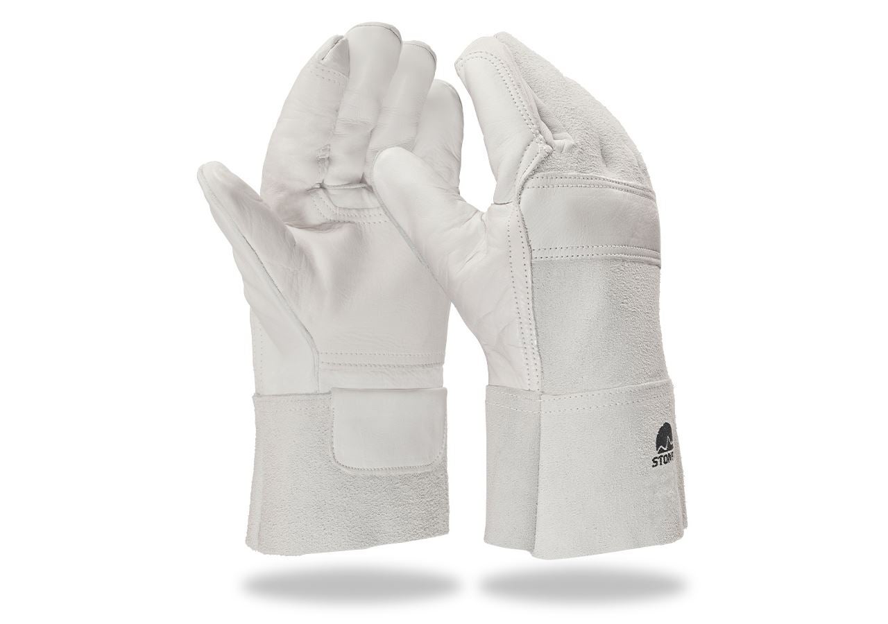 Leather: Leather welder’s gloves, reinforced