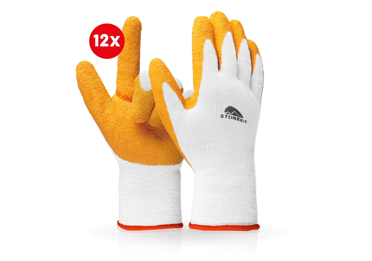 Coated: Latex knitted gloves Eco Grip II, pack of 12