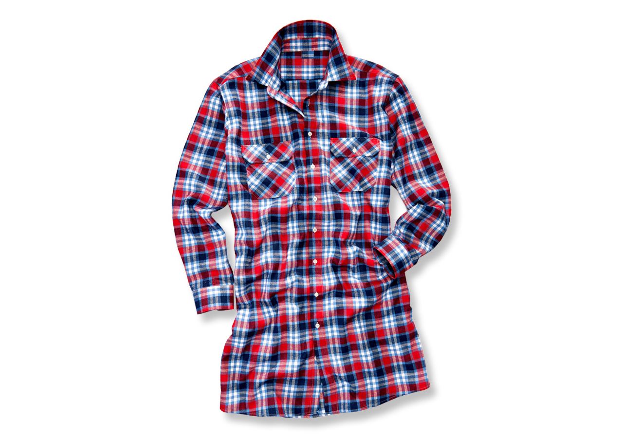 Shirts, Pullover & more: Cotton shirt Bergen, extra long + red/navy/cobalt
