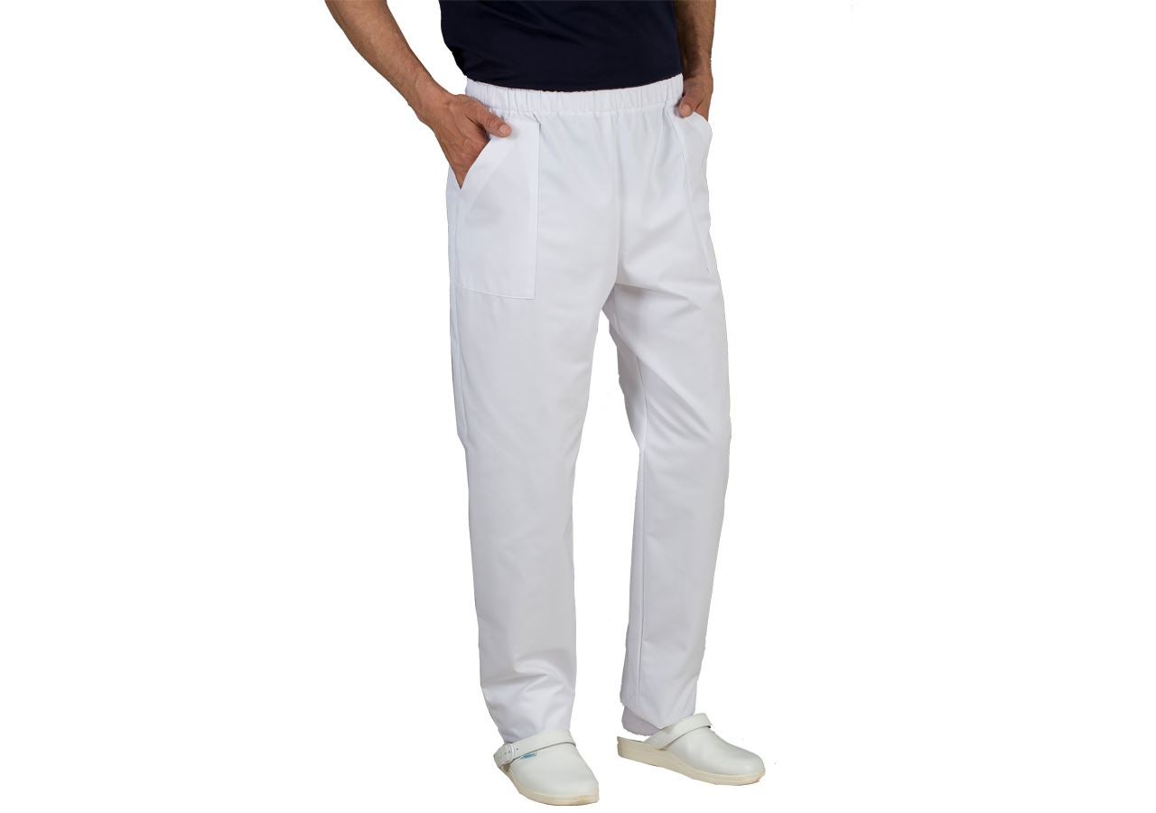 Work Trousers: Pull-on pants Lanzarote + white