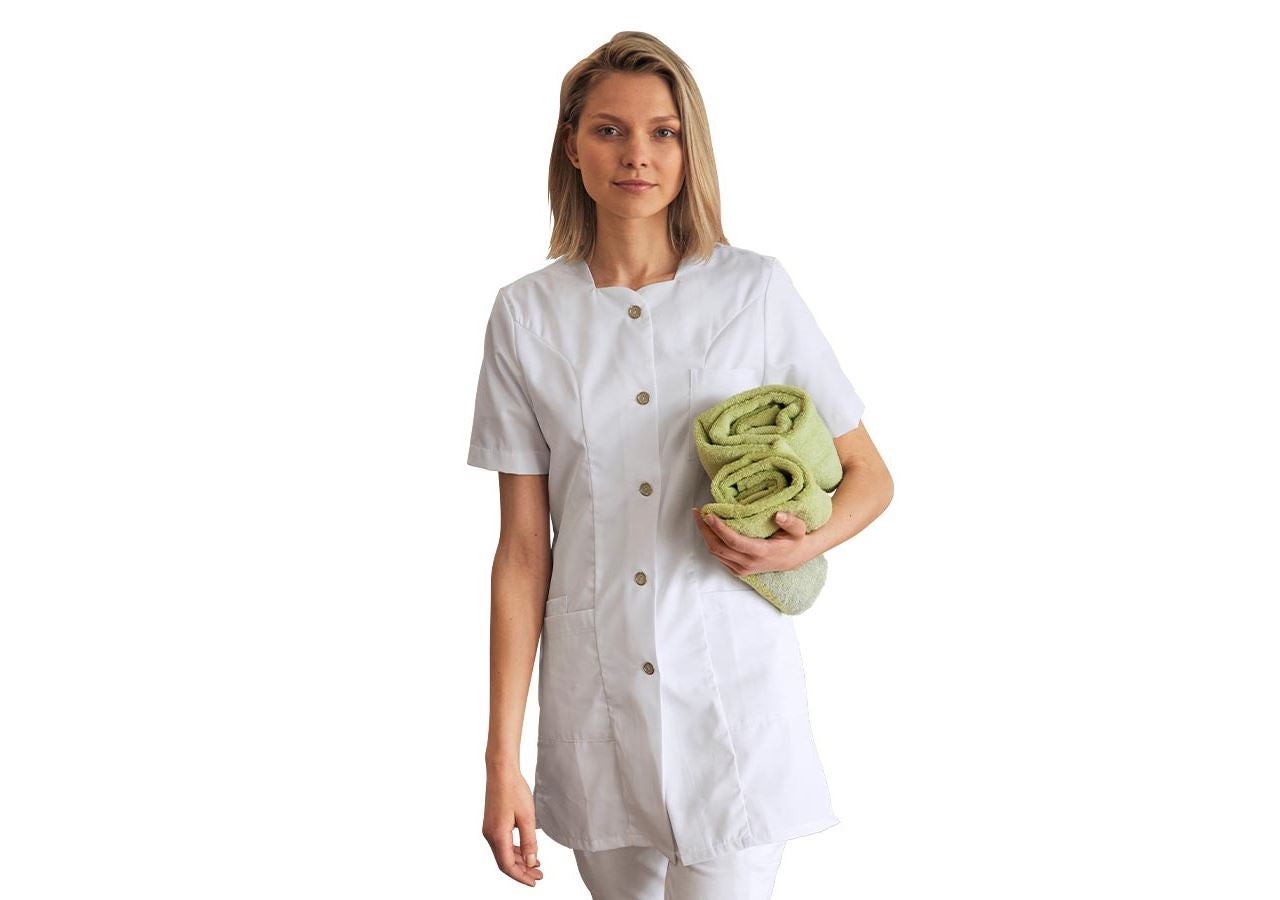 Healthcare Coats | Work Coats: Short Sleeve Work Coat + white