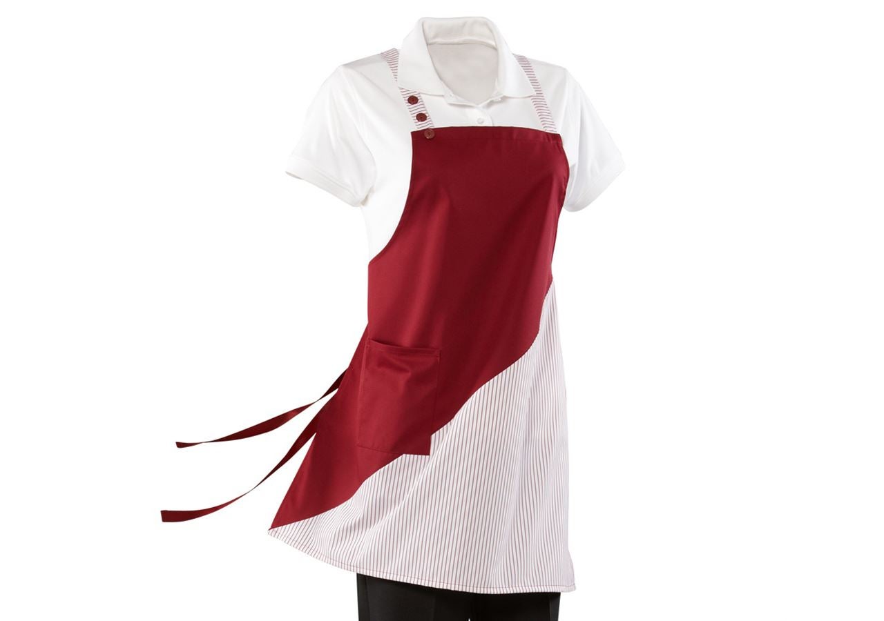 Aprons: Bib Apron Wels + bordeaux/white