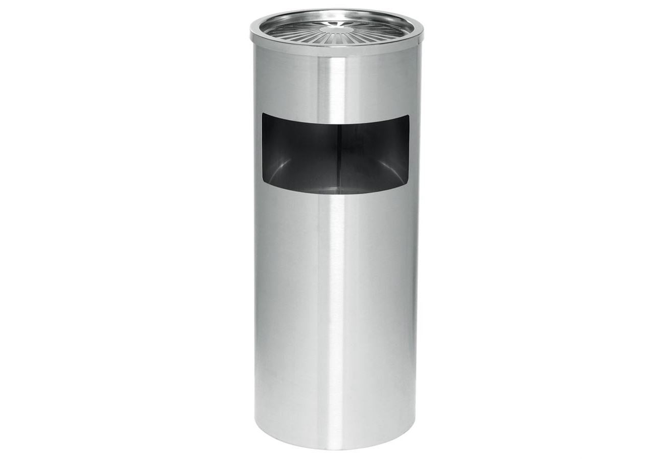 Waste bags | Waste disposal: Rubbish Bin with integrated Ashtray, 61x25 cm + silver
