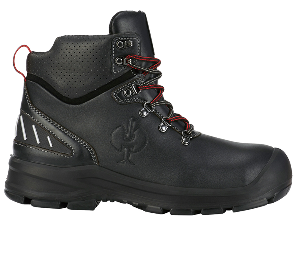 S3: S3 Safety shoes e.s. Umbriel II mid + black/straussred