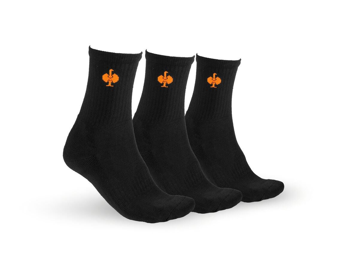 Socks: e.s. Allround socks Classic light/high, pack of 3 + black/high-vis yellow