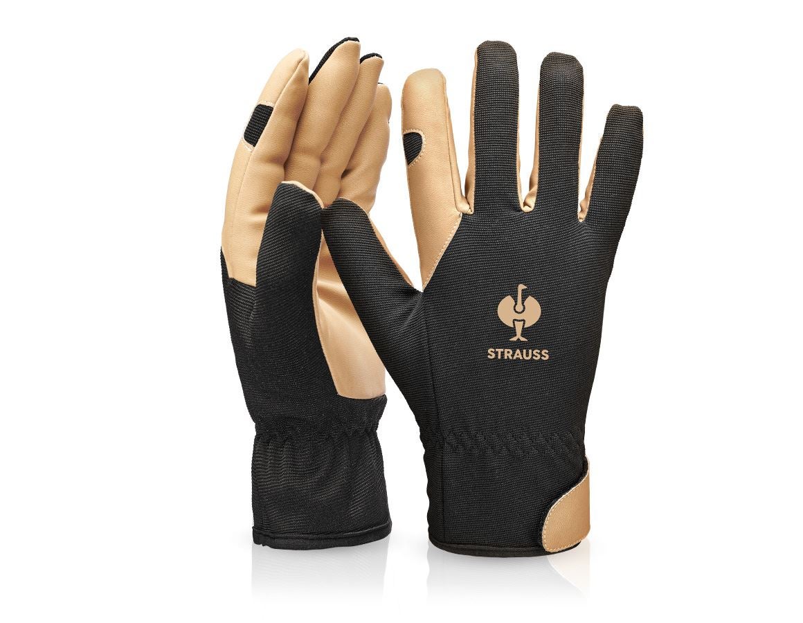 Coated: Assembly winter gloves Intense light + black/brown