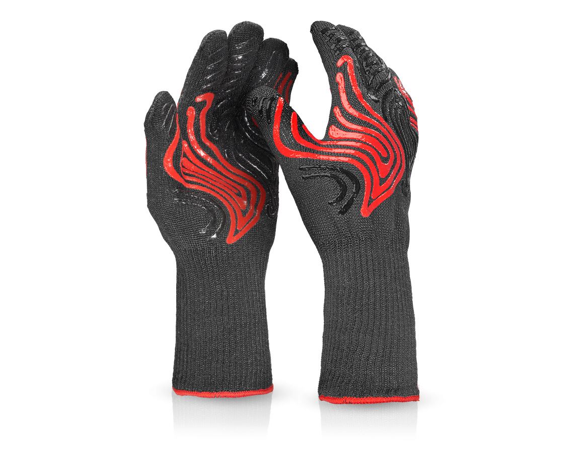 Textile: e.s. Heatproof gloves heat-expert + black/red