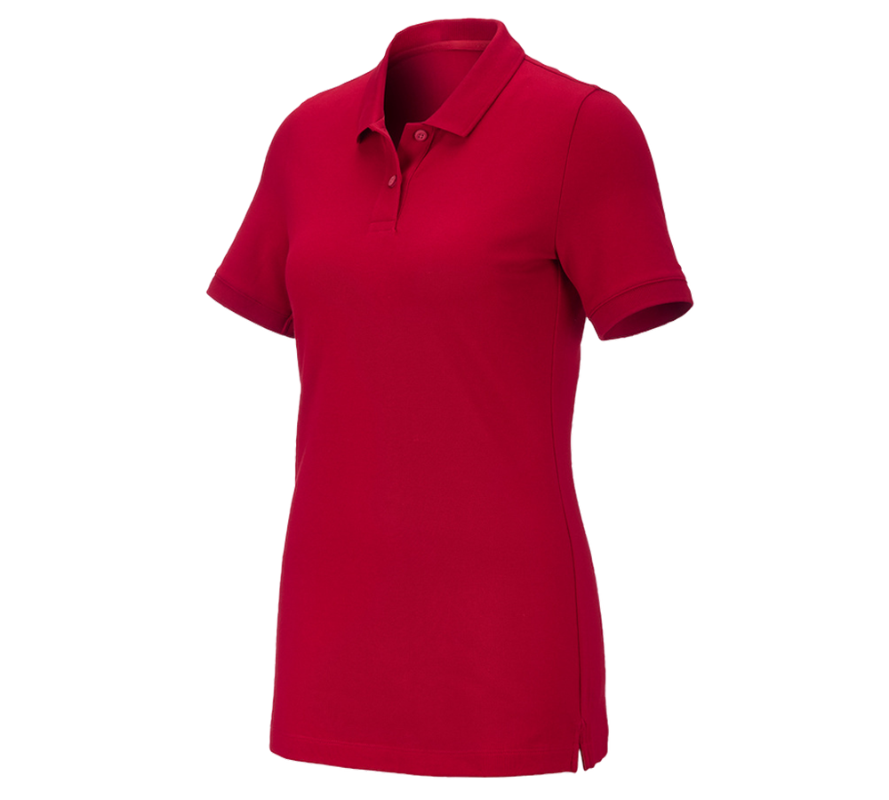 Shirts, Pullover & more: e.s. Piqué-Polo cotton stretch, ladies' + fiery red