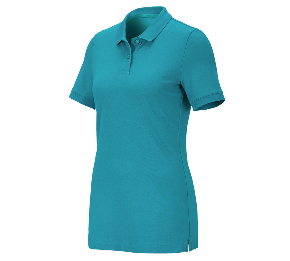Shirts, Pullover & more: e.s. Piqué-Polo cotton stretch, ladies' + ocean