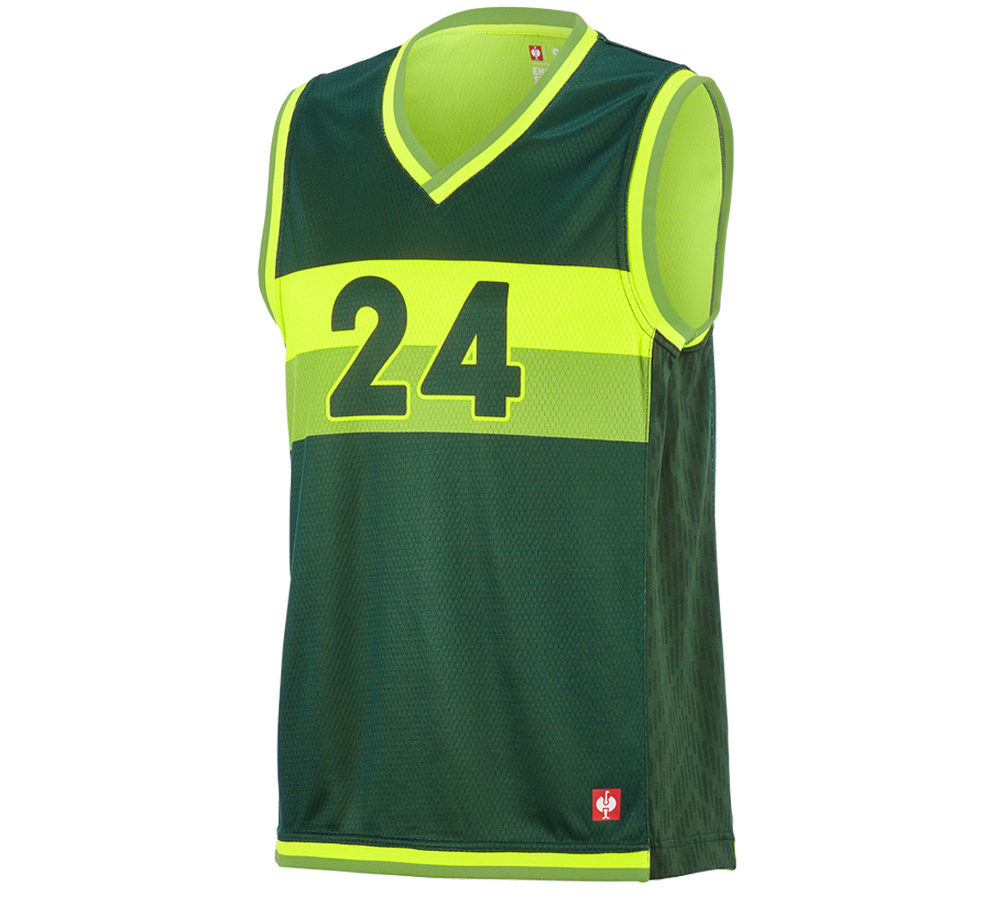 Topics: Functional tank-shirt e.s.ambition + green/high-vis yellow