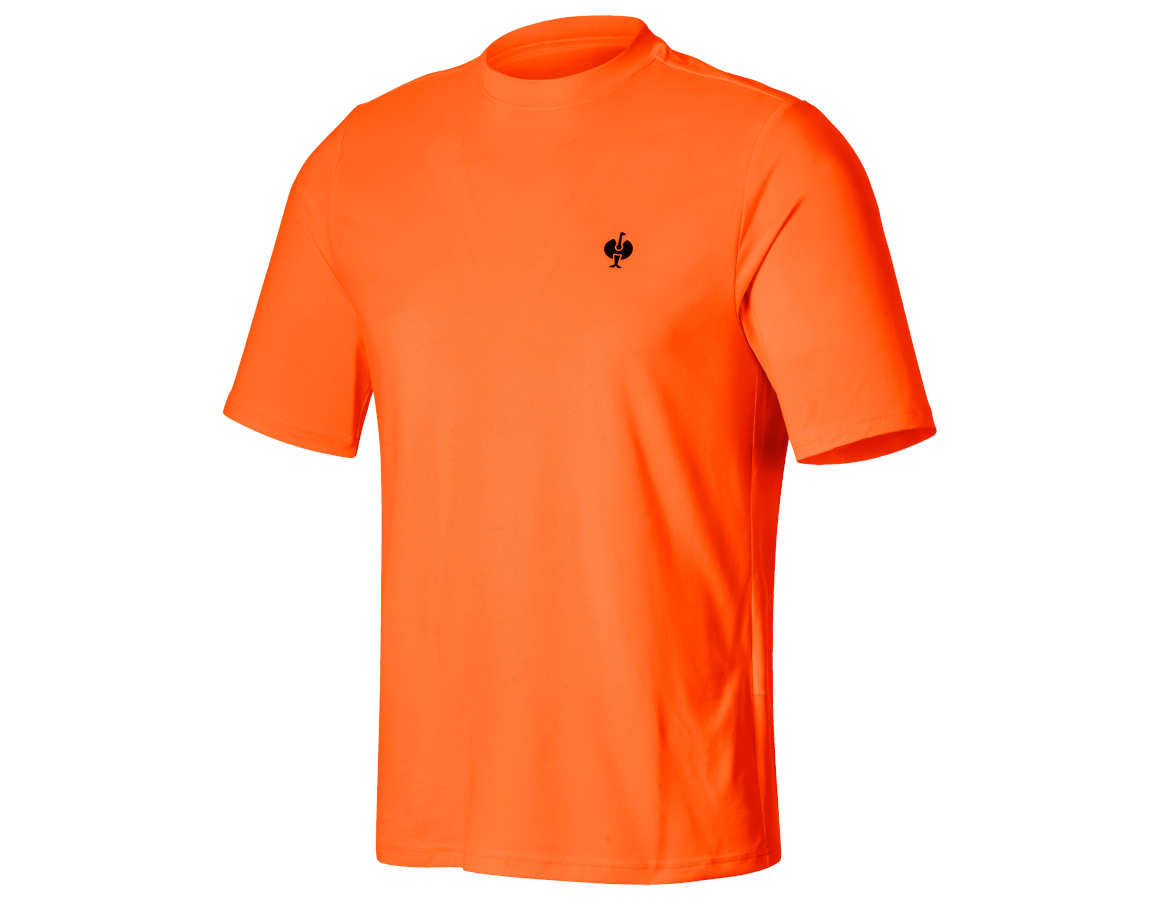 Clothing: Visibility functional T-shirt UV e.s.trail + high-vis orange/black