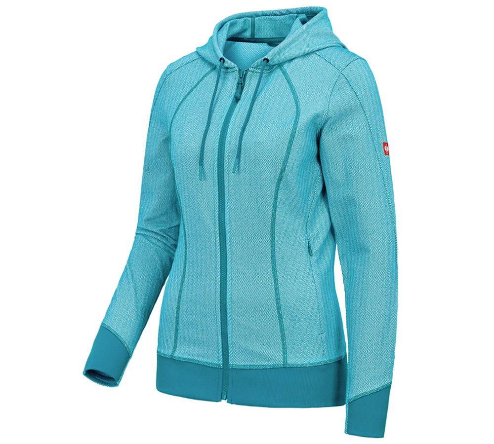 Topics: e.s. Functional hooded jacket herringbone, ladies' + ocean