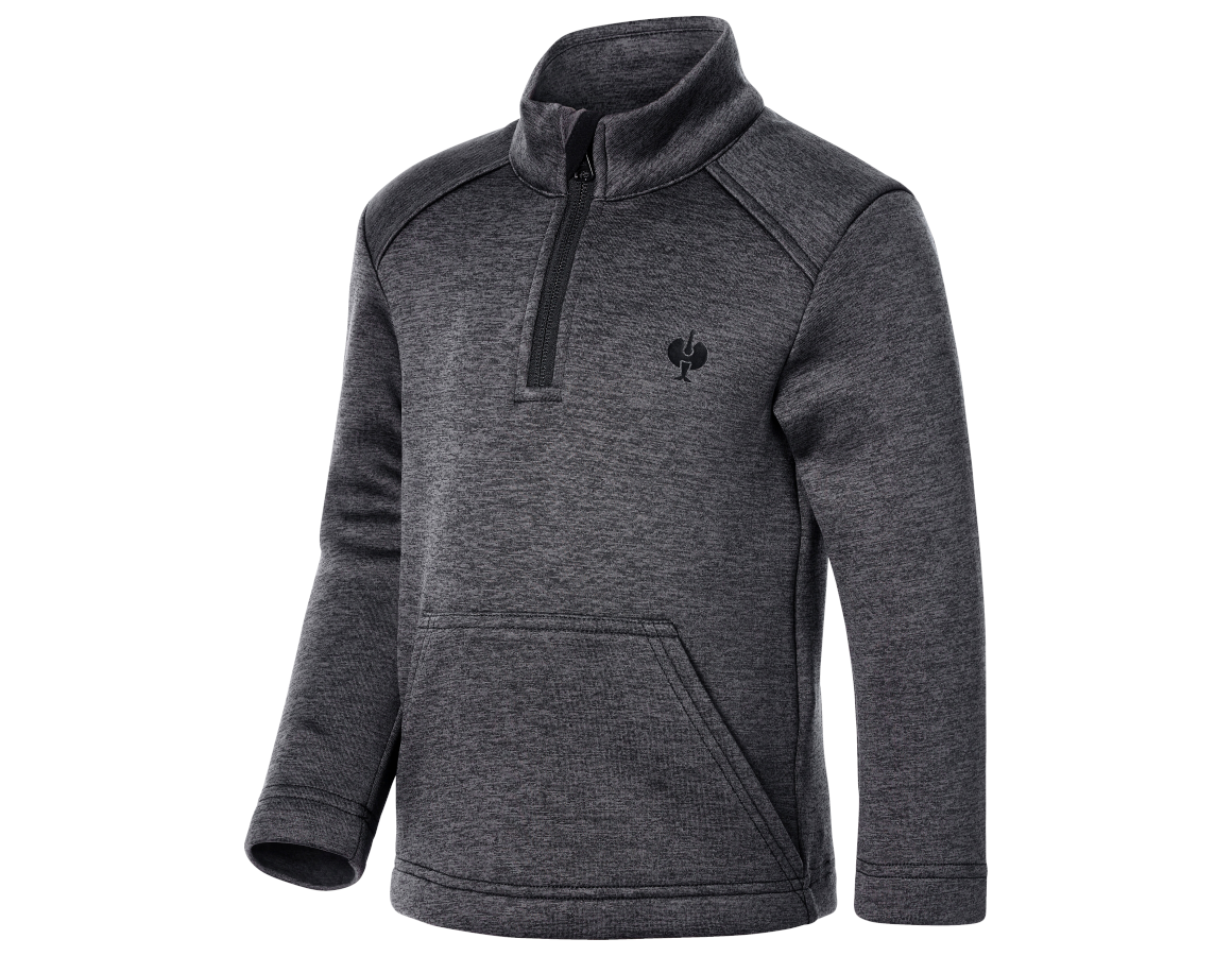 Shirts, Pullover & more: Troyer thermo stretch e.s.trail, children's + black melange