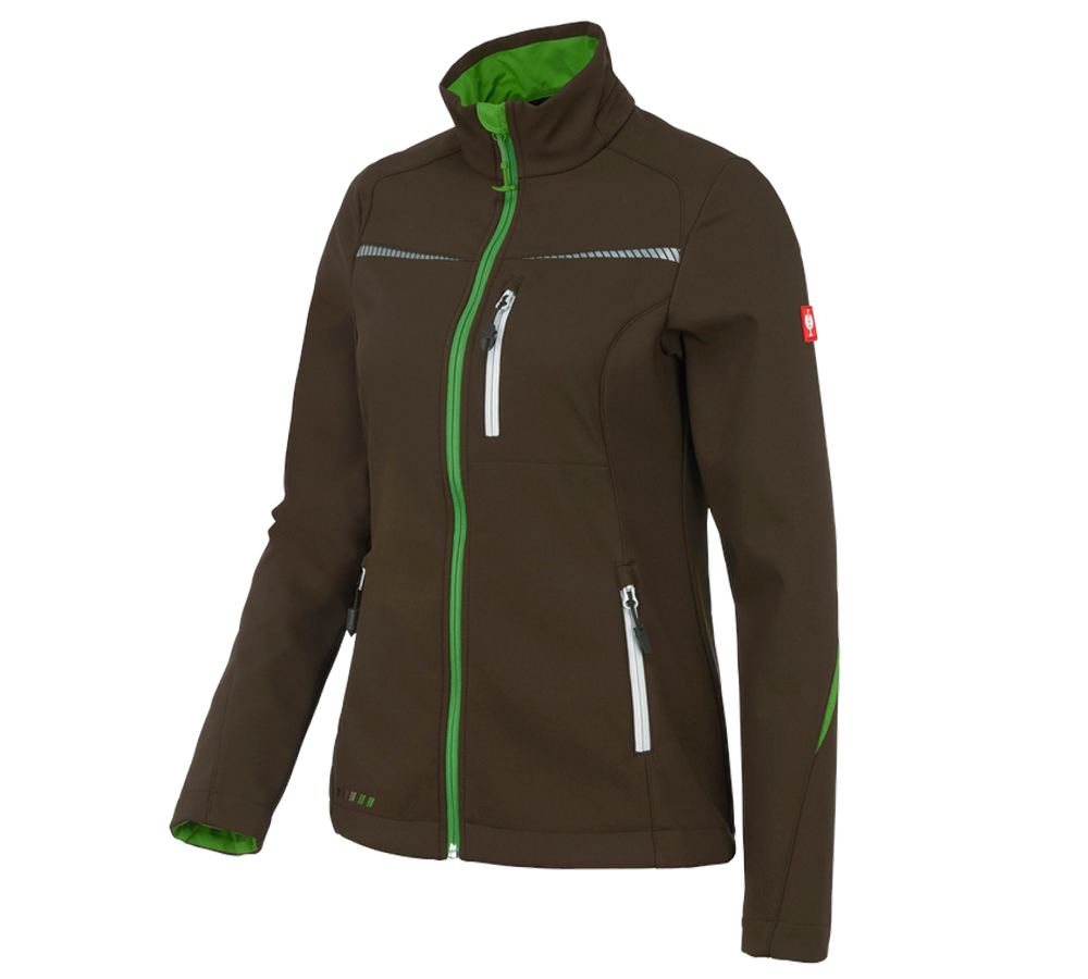 Work Jackets: Softshell jacket e.s.motion 2020, ladies' + chestnut/seagreen