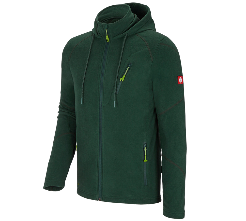Work Jackets: Hooded fleece jacket e.s.motion 2020 + green