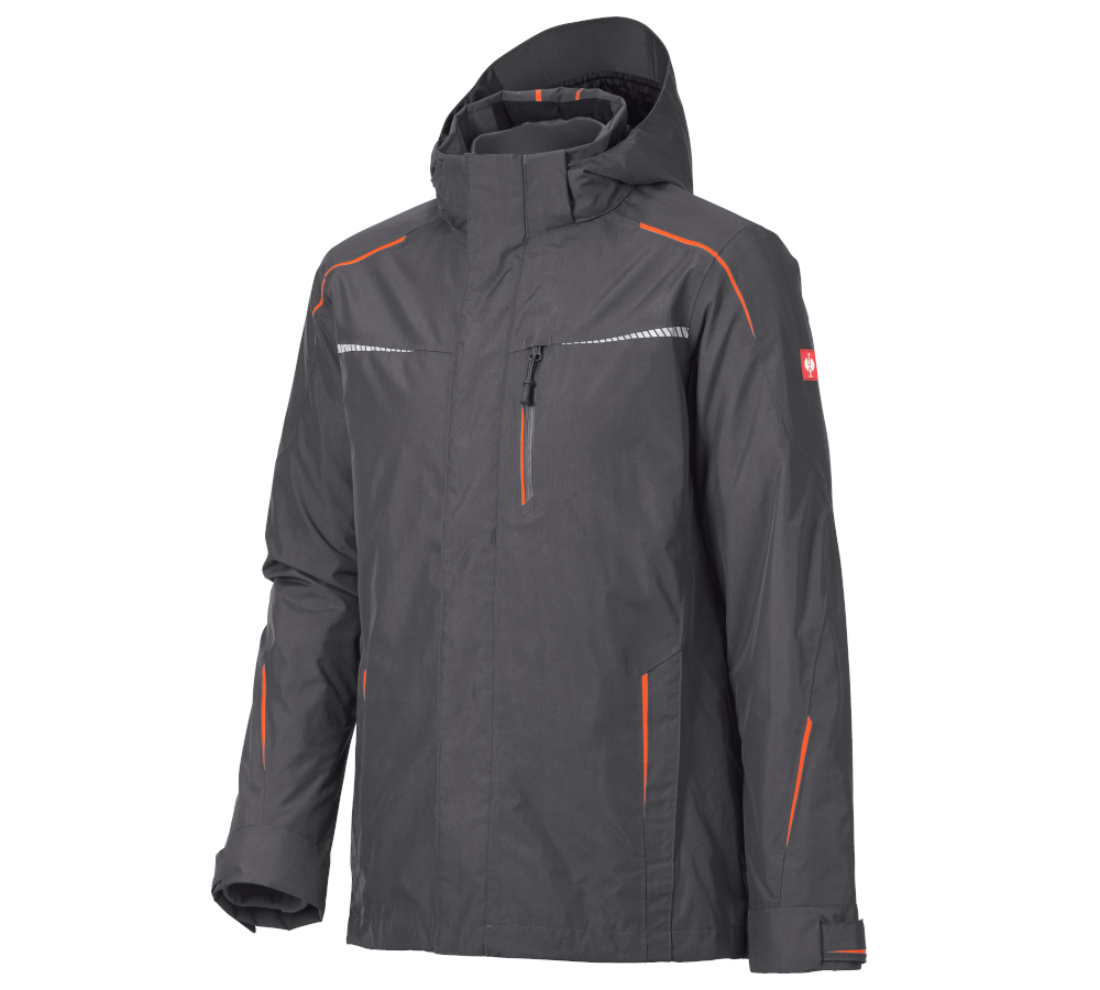 Work Jackets: 3 in 1 functional jacket e.s.motion 2020, men's + anthracite/high-vis orange