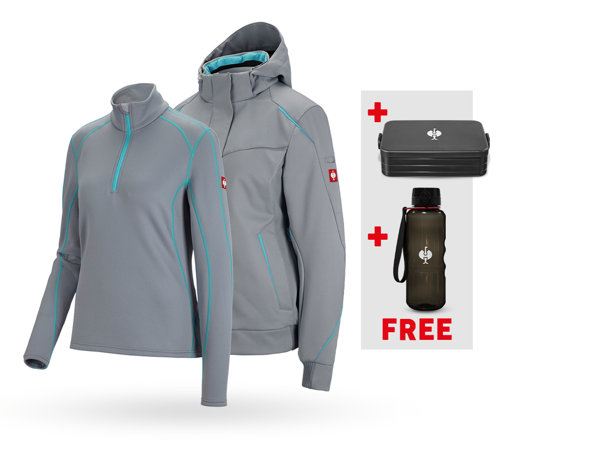 Shirts, Pullover & more: SET: Wint.softs.jacket e.s.motion 2020+Troyer, la. + platinum/capri