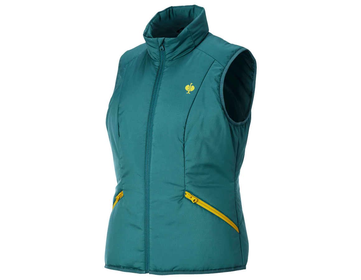 Topics: Bodywarmer e.s.trail, ladies' + emeraldgreen/chromeyellow