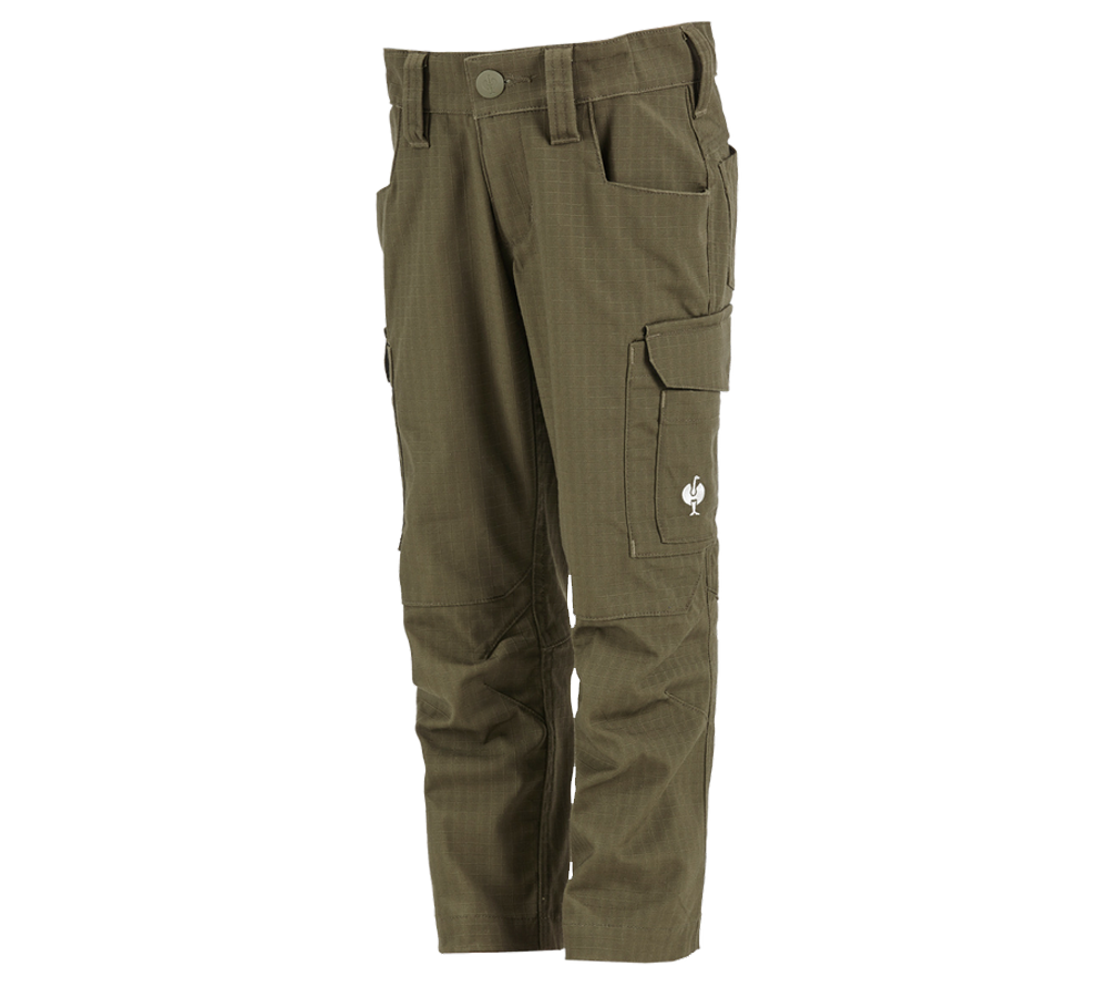 Topics: Trousers e.s.concrete solid, children's + mudgreen