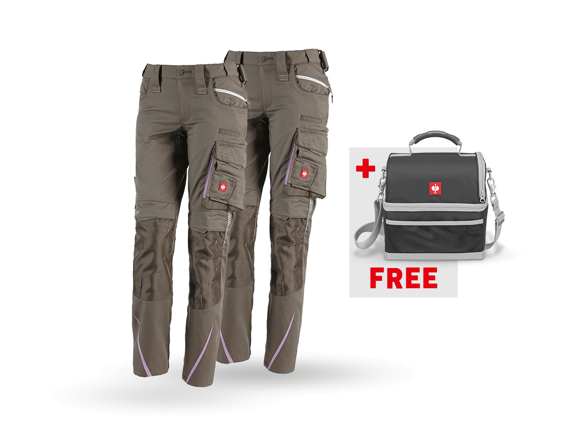 Clothing: SET:Trouser+Winter trouser e.s.motion 2020,ladies' + stone/lavender