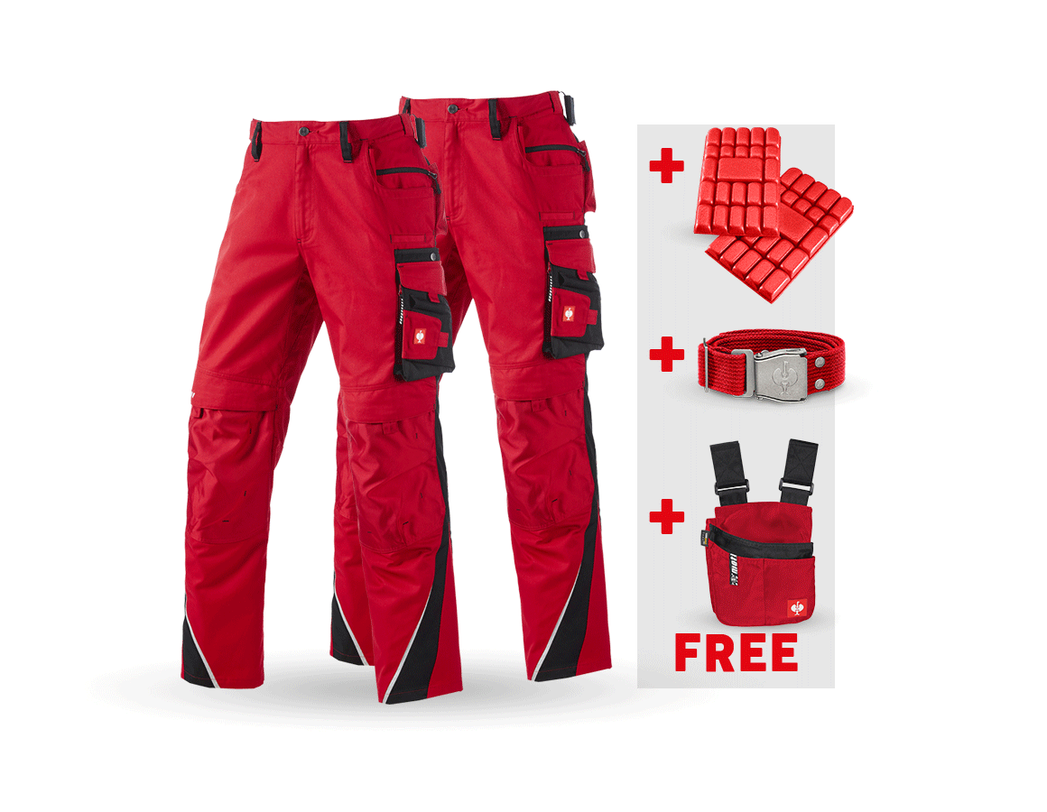 Clothing: SET: Trousers + Winter trousers e.s.motion + red/black