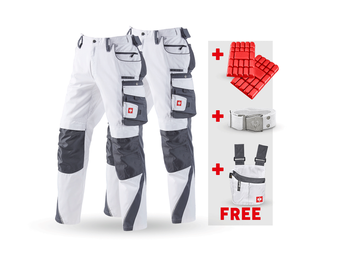 Clothing: SET: Trousers + Winter trousers e.s.motion + white/grey