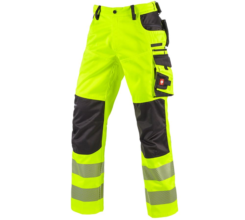 Work Trousers: High-vis trousers e.s.motion + high-vis yellow/anthracite