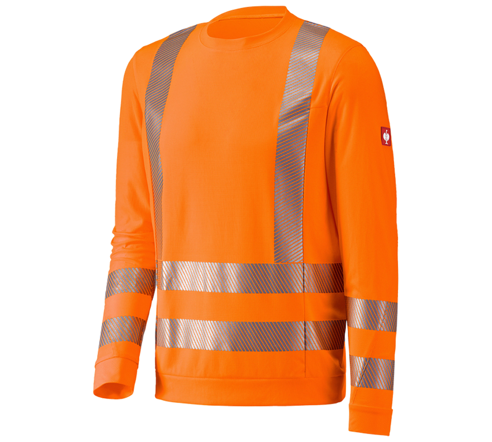 Topics: e.s. High-vis functional long sleeve + high-vis orange