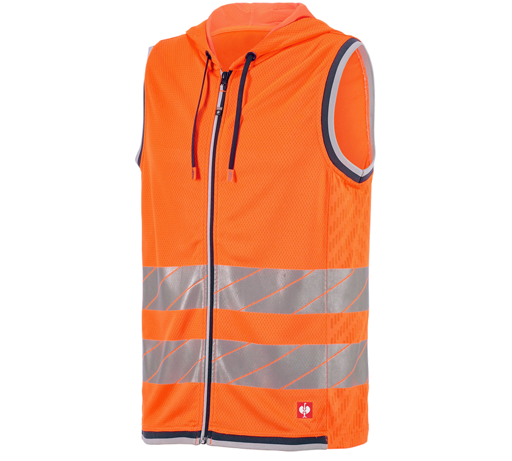 Work Body Warmer: High-vis functional bodywarmer e.s.ambition + high-vis orange/navy