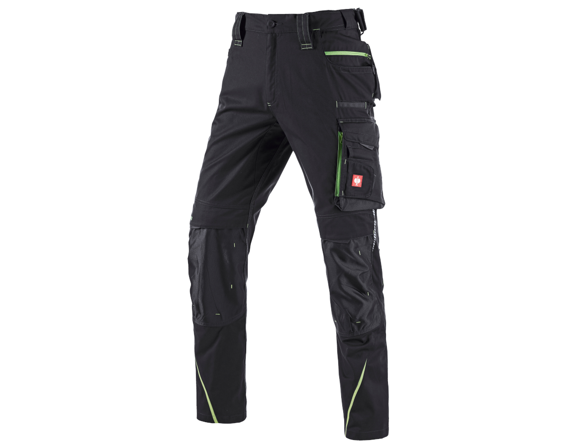 Work Trousers: Winter trousers e.s.motion 2020, men´s + black/seagreen