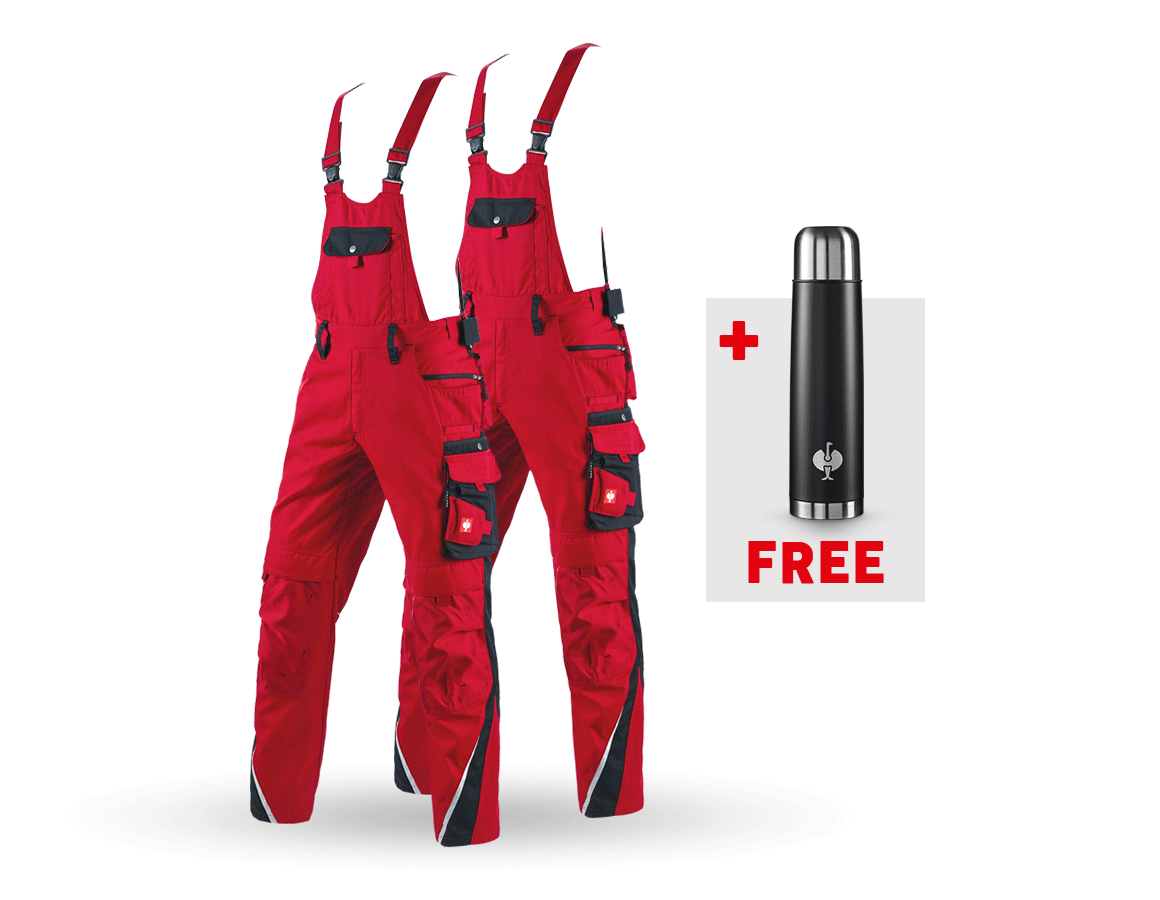 Clothing sets: SET: 2x Bib & brace e.s.motion + red/black