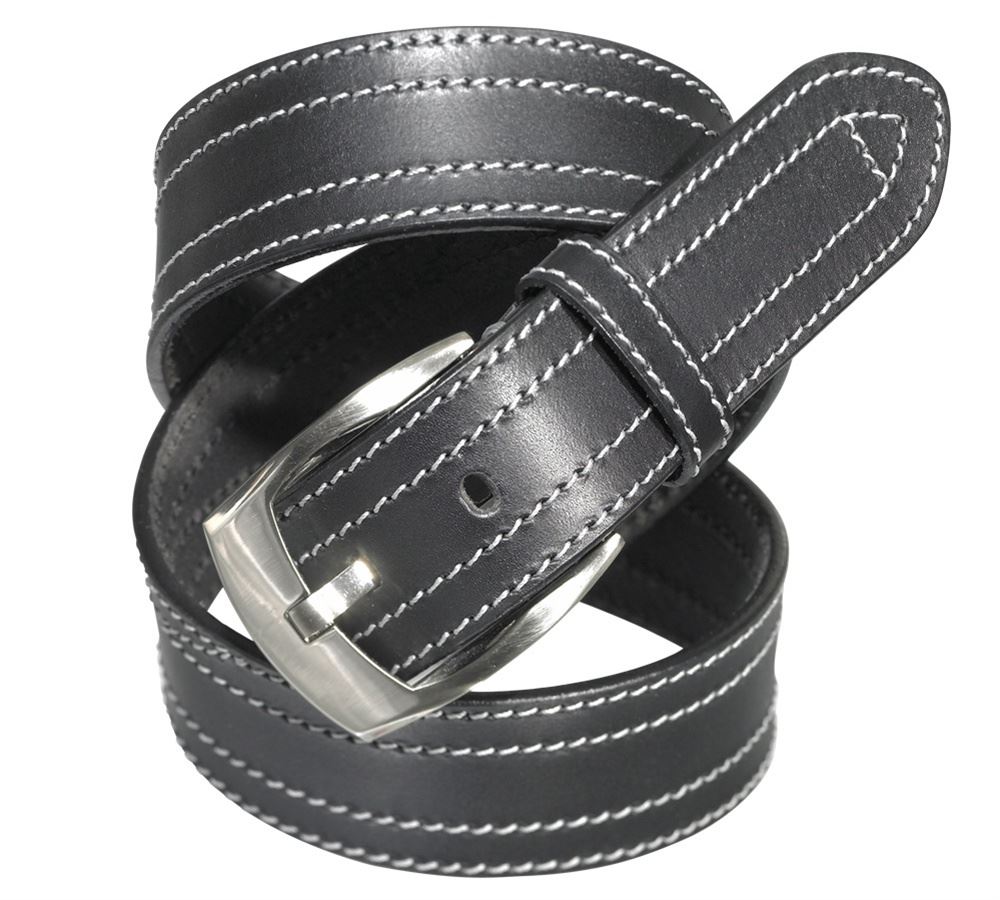 Accessories: Leather belt Baxter + black