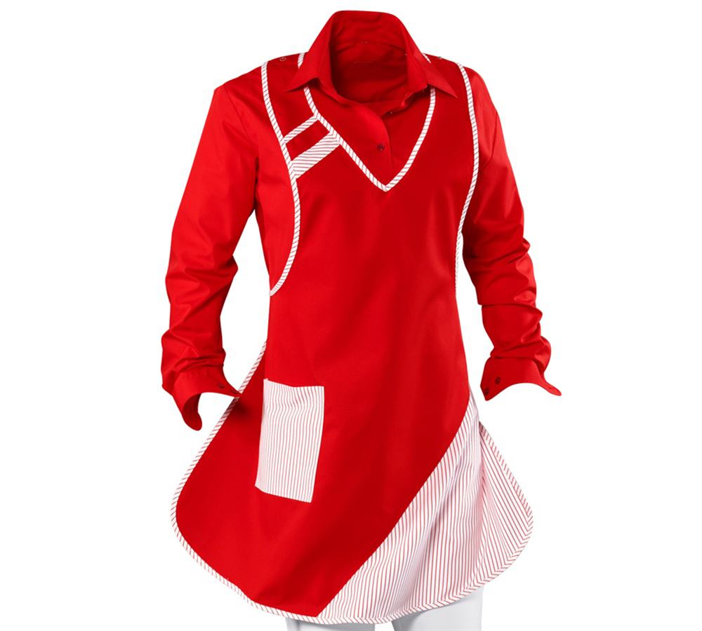 Aprons: Bib Apron Britta + red/white