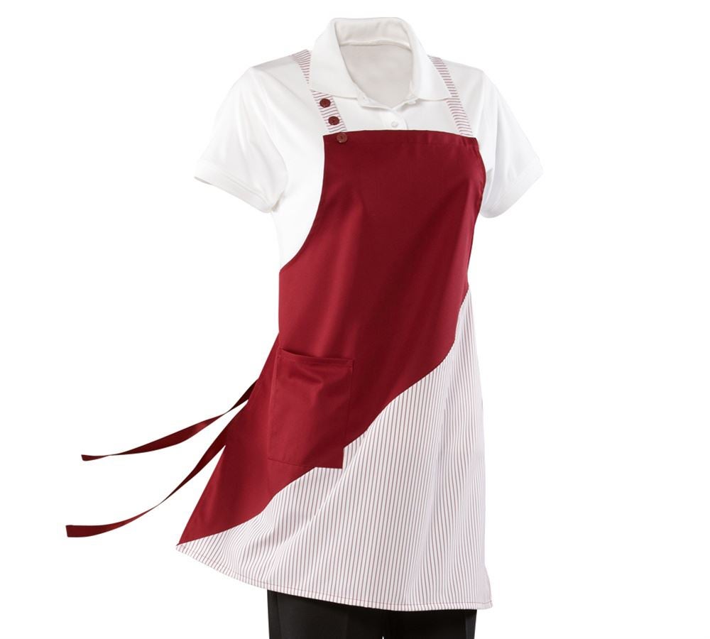 Aprons: Bib Apron Wels + bordeaux/white