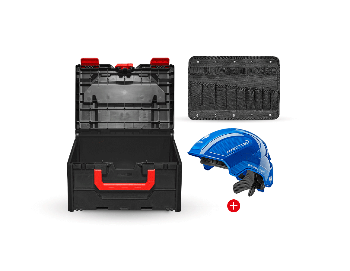 Hard Hats: e.s. Work helmet Protos® + STRAUSSbox 215 midi + blue/gentianblue