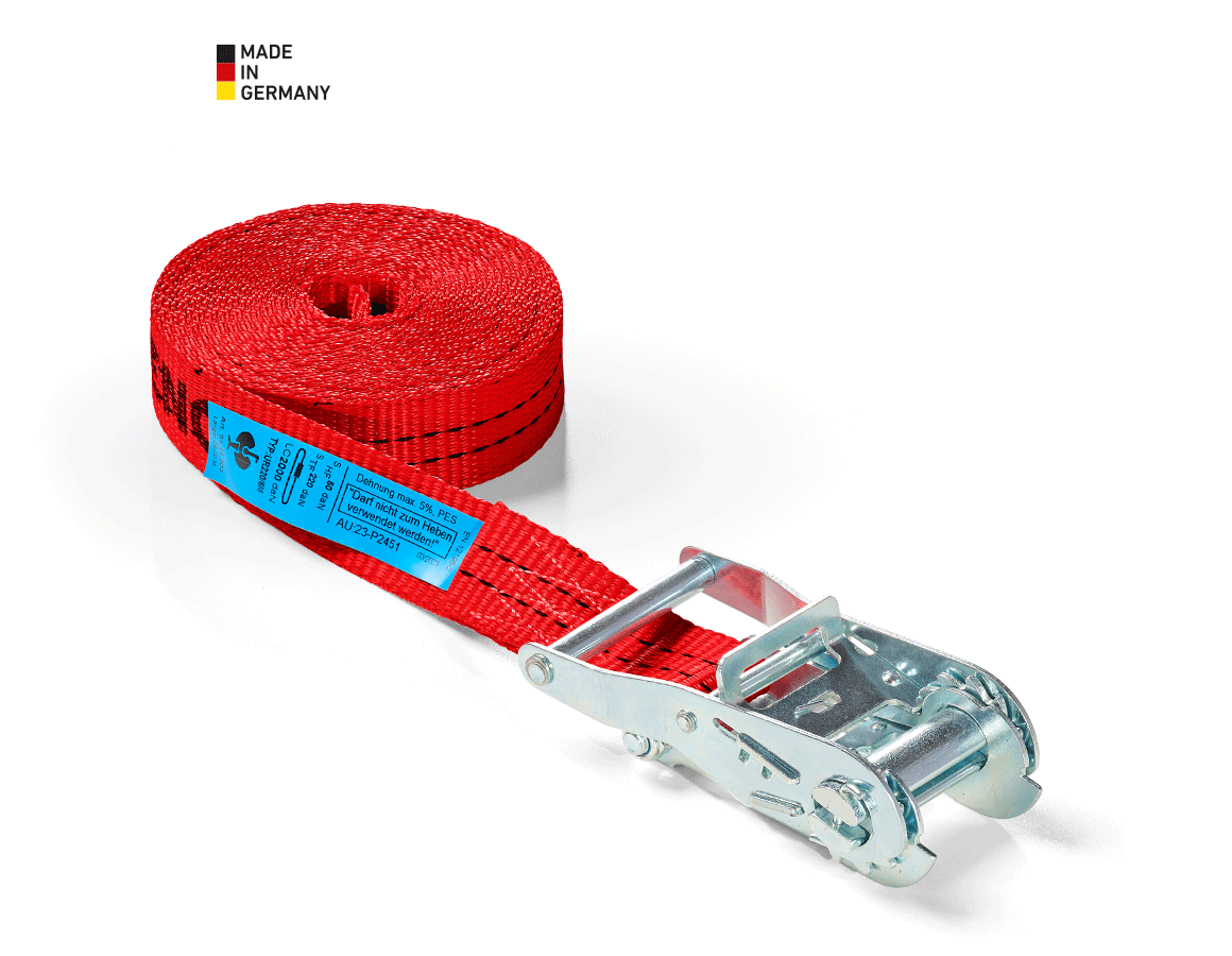 Tension straps: Single-Part Lashing Straps with Ratchet