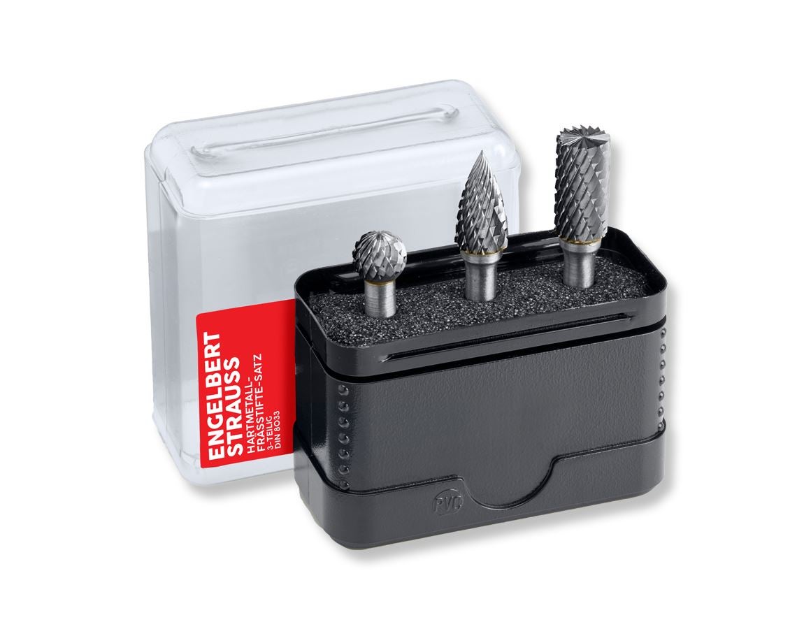 Drills: e.s. Hard metal burrs with bevel toothing