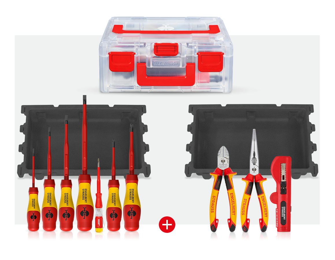 Tools: STRAUSSbox small VDE pliers + screwdriver set
