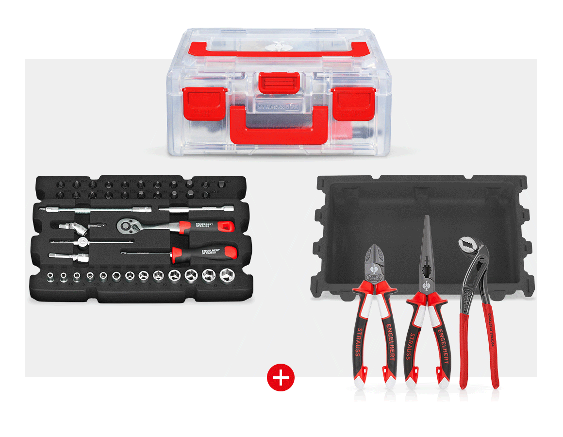 Tools: STRAUSSbox small pliers + 1/4" socket wrench Set